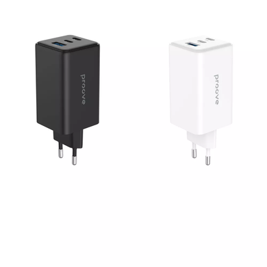 Мережевий зарядний пристрій Proove Pocket GaN Max 100W (2 Type-C + USB) &mdash; Чорний