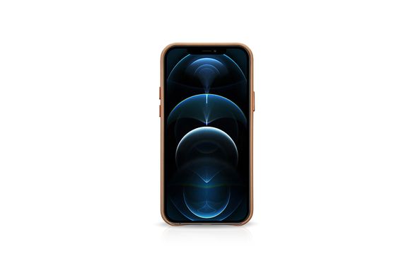 Чехол кожаный iCarer для iPhone 12 Pro - Brown
