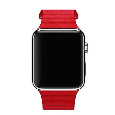 Ремешок для Apple Watch 45/44/42 mm Leather Loop Red