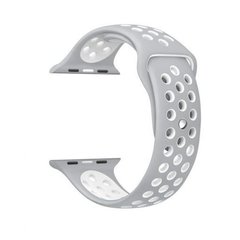 Ремешок для Apple Watch 40/38 mm Silver/White Sport Band – M/L