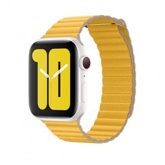 Ремінець для Apple Watch 45/44/42 mm Leather Yellow