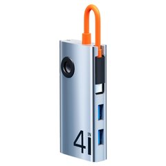 USB Type-C HUB Rock 4 in 1 Type-C TO RJ45+ USB3.0*3+Type-C Multi-function Docking Station
