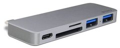 Hub 5 in 1 WIWU T6 USB-C to to USB-C+SD+TF+2xUSB3.0 Grey