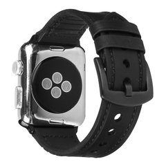 Ремінець для Apple Watch 45/44/42 мм Leather Silicone Loop Black