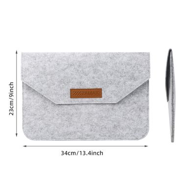 Чехол конверт ZAMAX из войлока для MacBook 13" Light Grey