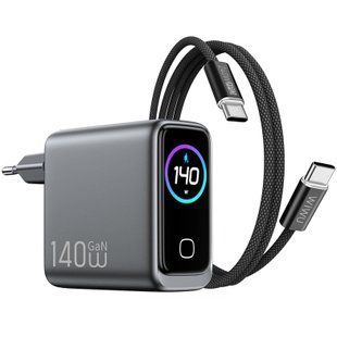 Мережевий зарядний пристрій WIWU Voyager 140W GaN Charger Combo (CHG200) + кабель Type-C to Type-C (1.5m)