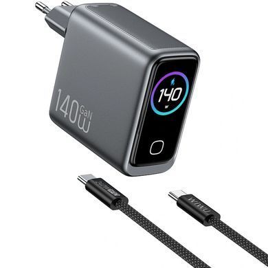 Мережевий зарядний пристрій WIWU Voyager 140W GaN Charger Combo (CHG200) + кабель Type-C to Type-C (1.5m)