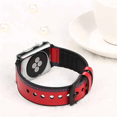 Leather Silicone Loop 45/44/42 mm Red