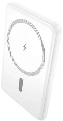 Магнітний зовнішній акумулятор Повербанк Hoco J140A Tony 5000mAh 20W з бездротовою зарядкою MagSafe 15W White