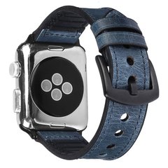 Ремінець для Apple Watch 45/44/42 мм Leather Silicone Loop Blue