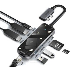 Type-C ХАБ Baseus Multifunctional HUB Adapter 2*Type-C to HDMI*2+USB3.0*2+SD/TF+PD+RJ45