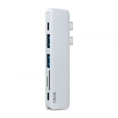 USB-C Хаб Wiwu Adapter USB Type-C 7 in 1 T8 для Apple Macbook