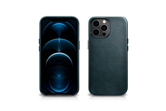 Кожаный чехол iCarer для iPhone 13 Pro - Dark Blue