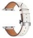 Leather Loop with butterfly clasp for Apple Watch 45/44/42 mm White
