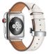 Кожаный ремешок с застежкой-бабочкой для Apple Watch 45/44/42 mm White фото 3