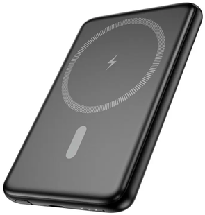 Магнитный внешний аккумулятор Повербанк Hoco J140A Tony 5000mAh 20W с беспроводной зарядкой MagSafe 15W Black