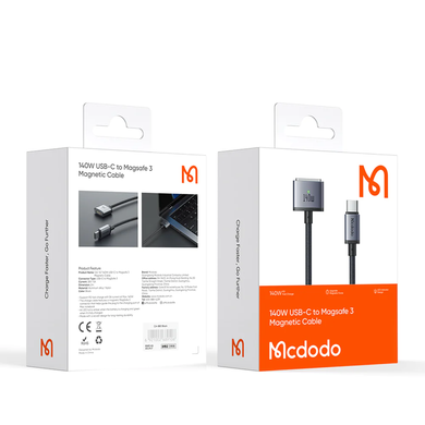 Кабель для MacBook Mcdodo 140W USB-C to MagSafe 3 Magnetic Cable 2 m