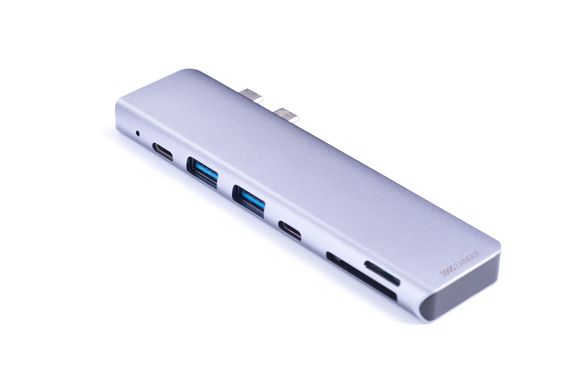 Багатофункціональний адаптер ZAMAX 7-в-1 Type C + USB HUB to HDMI/HDTV + PD + USB C + SD + TF