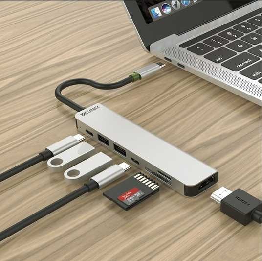 Купити USB-хаб ZAMAX 7-в-1 Type C + USB HUB to HDMI/HDTV + PD +