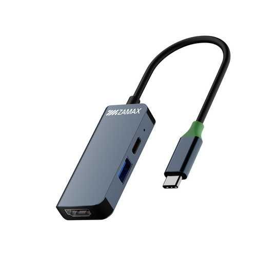 Купить переходник для Macbook ZAMAX 3 в 1 Type-C to HDMI + USB 3.0
