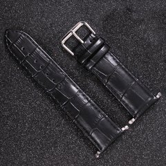 Кожаный ремешок для Apple Watch 45/44/42 mm Crocodile Style - Black