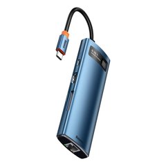 USB-C Хаб Baseus Metal Gleam Series 8-in-1 Multifunctional Type-C HUB Docking Station Blue