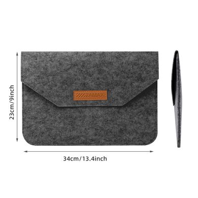 Чехол конверт ZAMAX Felt Sleeve для MacBook Air 13.6" 2022 (M2) Dark Grey