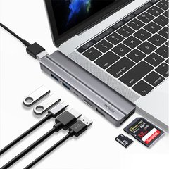 WIWU T9 Type C 8 in 1 hub - PD Power Delivery, USB Type C, 2 HDMI, Card Reader, 2 USB 3.0, 1 USB 2.0