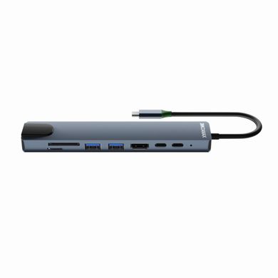 USB Type-C HUB ZAMAX 8-в-1 Type C + USB HUB to HDMI/HDTV + PD + USB C + SD + TF + RJ45