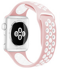 Ремінець для Apple Watch 45/44/42 mm Pink/White Sport Band
