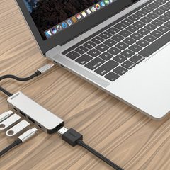 USB-hub ZAMAX 5-in-1 Type C/USB-C to HDMI / HDTV (30 Hz) + USB 3.0 * 2 + charger PD + USB C