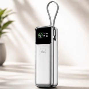 Павербанк WiWU Power Mega PM301 20000 mAh 130W з TFT-дисплеєм Сірий
