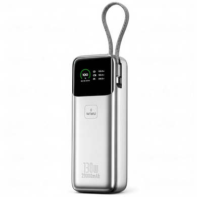 Павербанк WiWU Power Mega PM301 20000 mAh 130W з TFT-дисплеєм Сірий