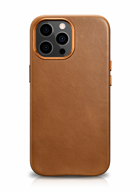 Leather case iCarer for iPhone 13 Pro Max - Camel Tan