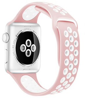 Ремешок для Apple Watch 41/40/38 mm Pink/White Sport Band