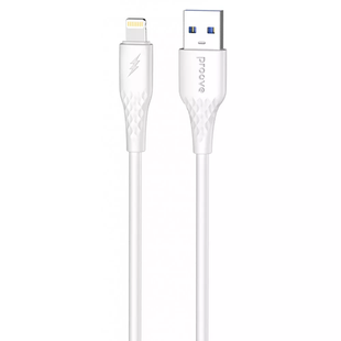 Кабель USB-A &mdash; Lightning 1 м 2,4A Proove GridLine для iPhone, білий &mdash; CCGL12001102