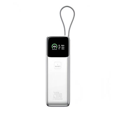 Павербанк WiWU Power Mega PM201 27000 mAh 240W з TFT-дисплеєм Сріблястий