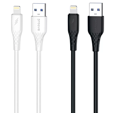 Кабель USB-A &mdash; Lightning 1 м 2,4A Proove GridLine для iPhone, білий &mdash; CCGL12001102