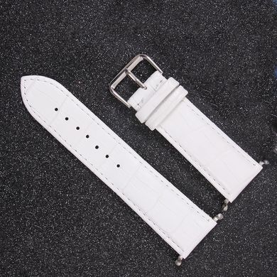 Leather Loop 45/44/42 mm Crocodile Style - White