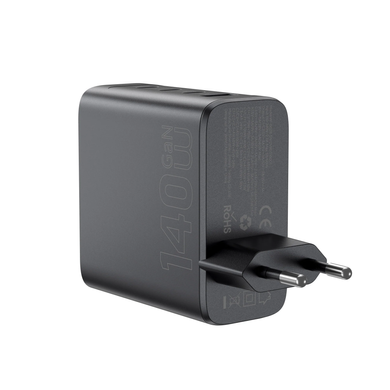 140W GaN Charger WiWU with Display, 4 Ports USB-C + USB-A