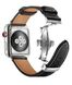 Leather Loop with butterfly clasp for Apple Watch 41/40/38 mm Black