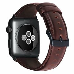 Ремінеь для Apple Watch 41/40/38 mm Luxury leather Red Brown