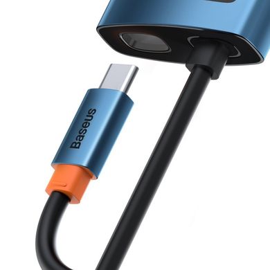 Baseus Metal Gleam Series USB-C to 3x USB 3.0 + HDMI + PD + RJ45 Blue
