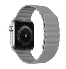 Ремешок Leather Link для Apple Watch 45/44/42 mm Grey