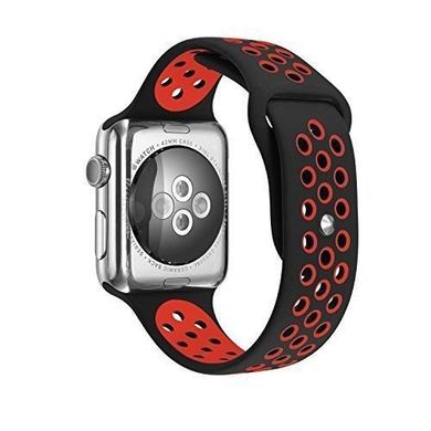 Ремінець для Apple Watch 45/44/42 mm Black/Red Sport Band – M/L