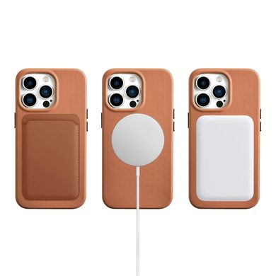 Чехол с кожи Nappa iCarer для iPhone13 Pro Max - Brown