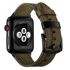 Leather Loop 7-Design for Apple Watch 41/40/38 mm Olive