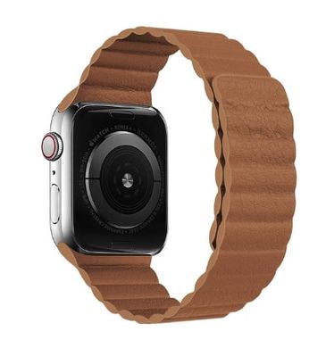 Leather Link for Apple Watch 45/44/42 mm Brown