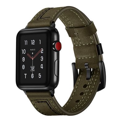 Leather Loop 7-Design for Apple Watch 41/40/38 mm Olive